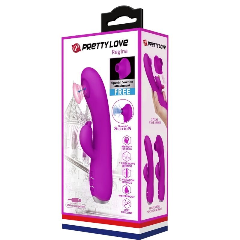 REGINA VIBRATOR - RECHARGEABLE STIMULATING WAVES PURPLE
