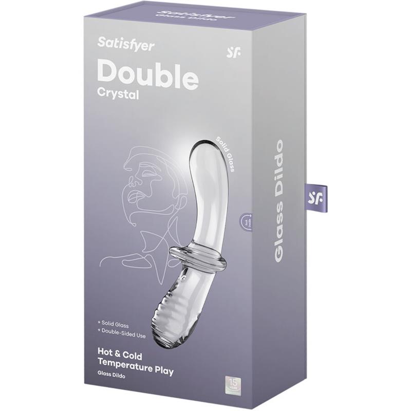 DOUBLE CRYSTAL DILDO TRANSPARENT