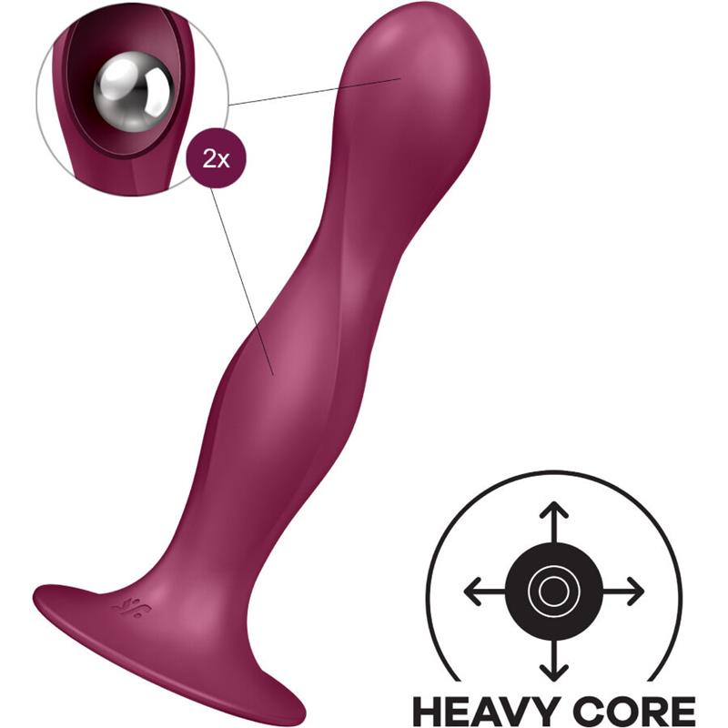 DOUBLE BALL-R SILICONE DILDO GARNET