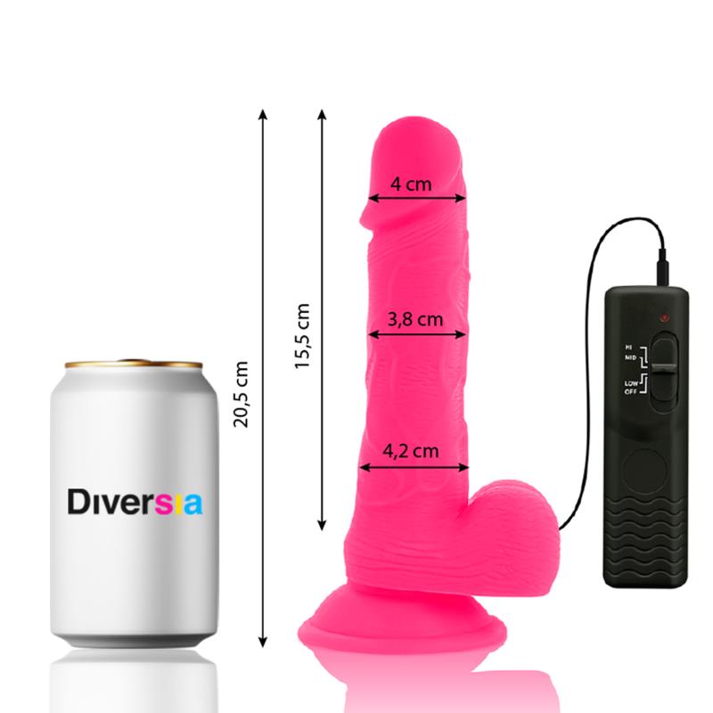 FLEXIBLE VIBRATING DILDO PINK 20.5 CM -O- 4.2 CM