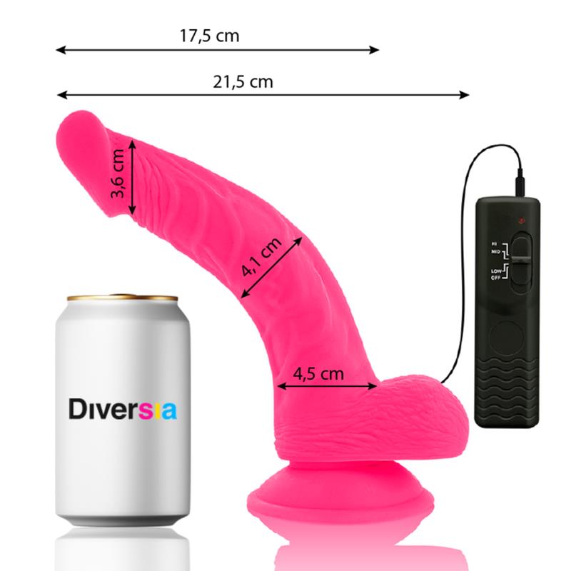 FLEXIBLE VIBRATING DILDO PINK 21.5 CM -O- 4.5 CM
