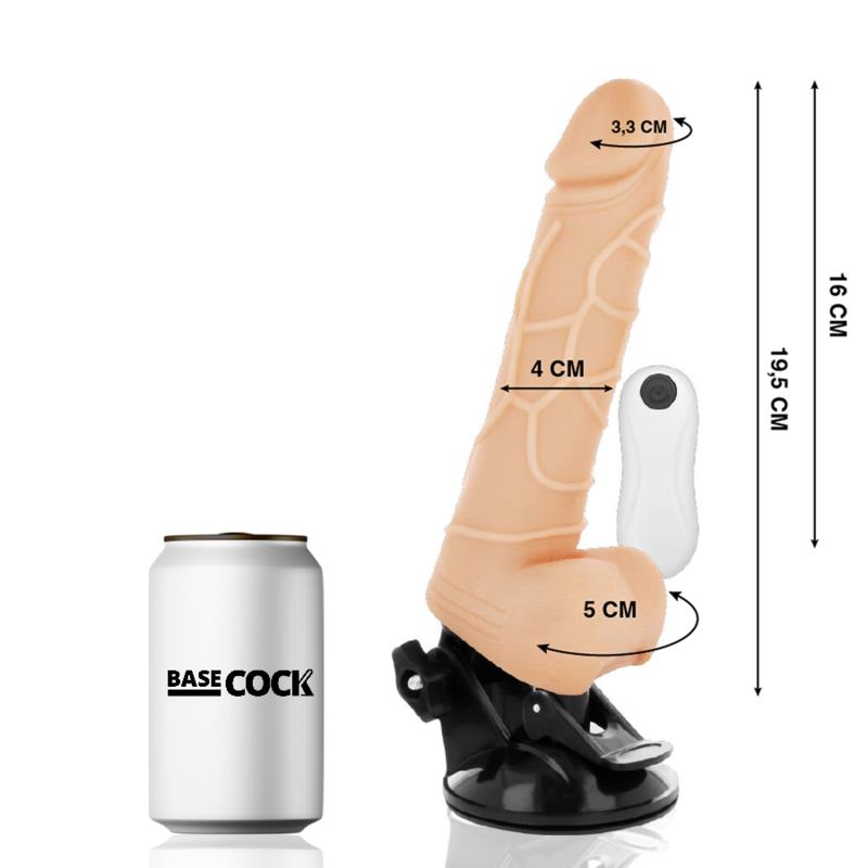REALISTIČNI VIBRATOR Z DALJINSKIM UPRAVLJANJEM NARAVNE BARVE S TESTISOM 19.5 CM -O- 4 CM