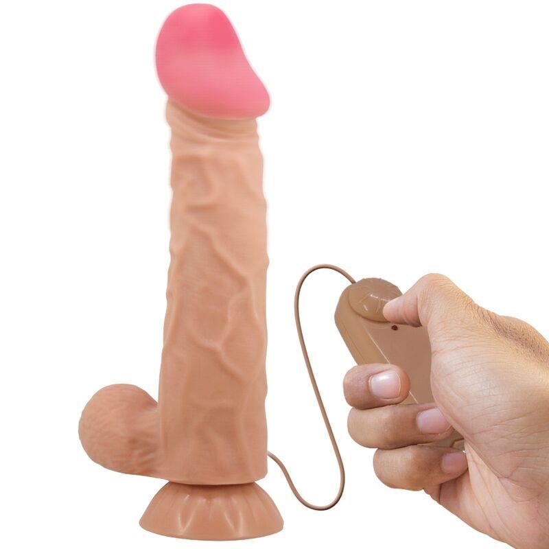 SLIDING SKIN SERIES REALISTIČNI DILDO S SLIDE SKIN SESALNO SKODELCO DALJINSKO UPRAVLJANJE MESO 24 CM