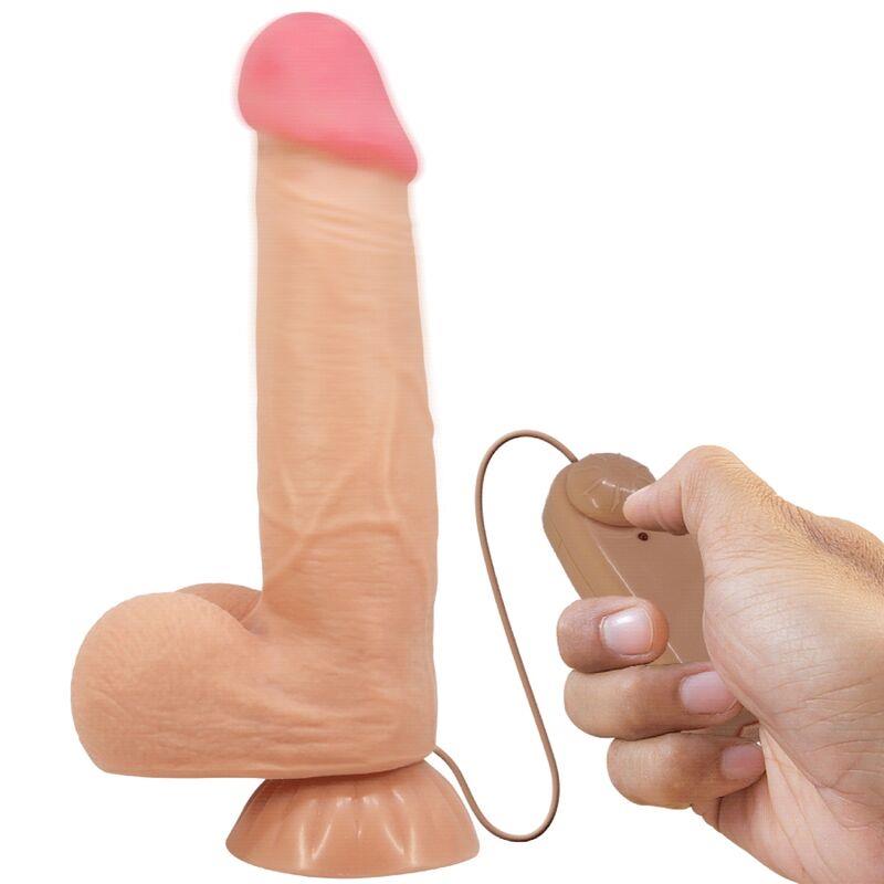 SLIDING SKIN SERIES REALISTIC DILDO WITH SLIDING SKIN SUCTION CUP REMOTE CONTROL FLESH 21.8 CM