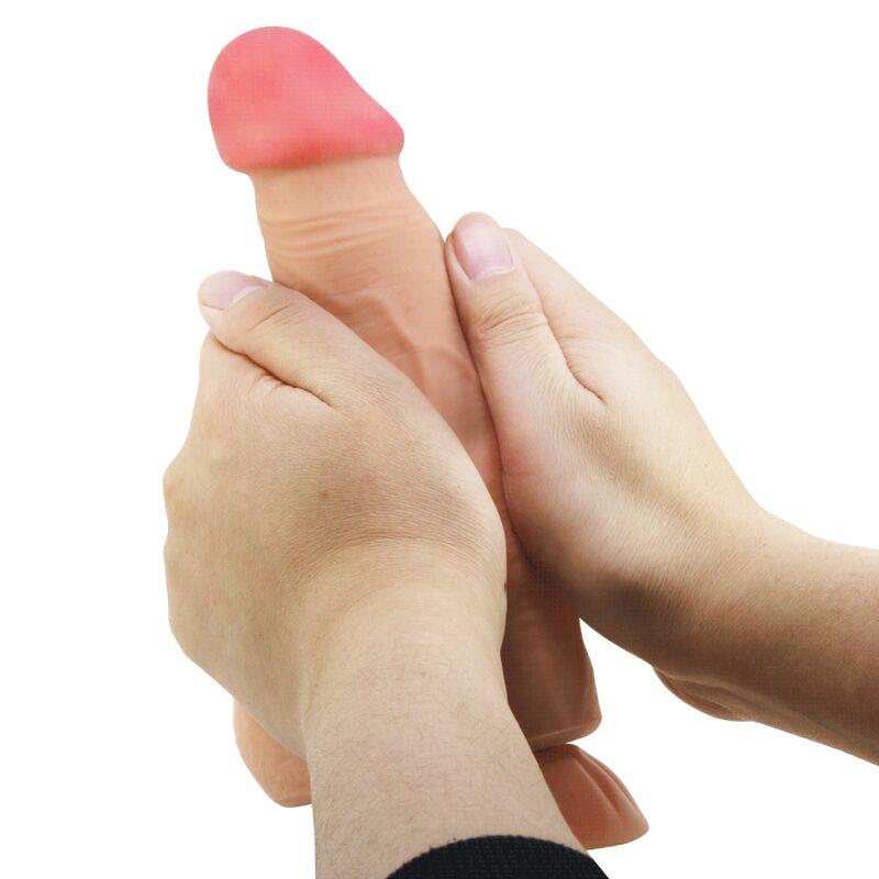 SLIDING SKIN SERIES REALISTIC DILDO WITH SLIDING SKIN SUCTION CUP REMOTE CONTROL FLESH 21.8 CM