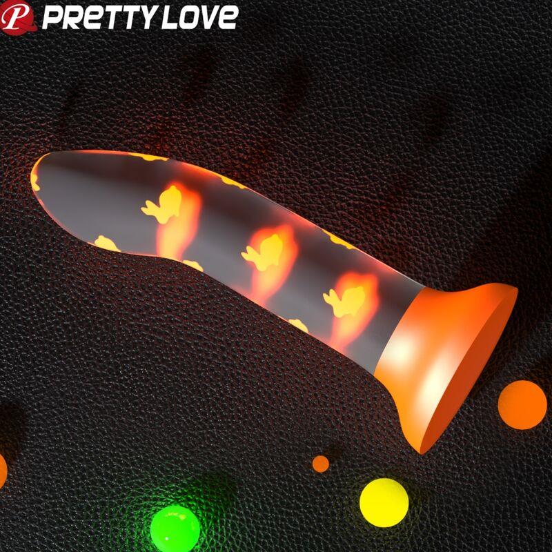 MAGICAL NIGHTFALL DILDO WITHOUT VIBRATION LUMINOUS ORANGE