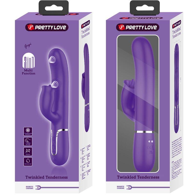 RABBIT VIBRATOR WITH LICKING PURPLE