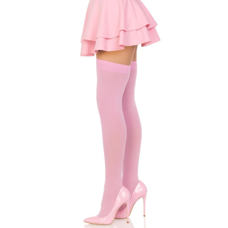 NYLON THIGH HIGHS PINK