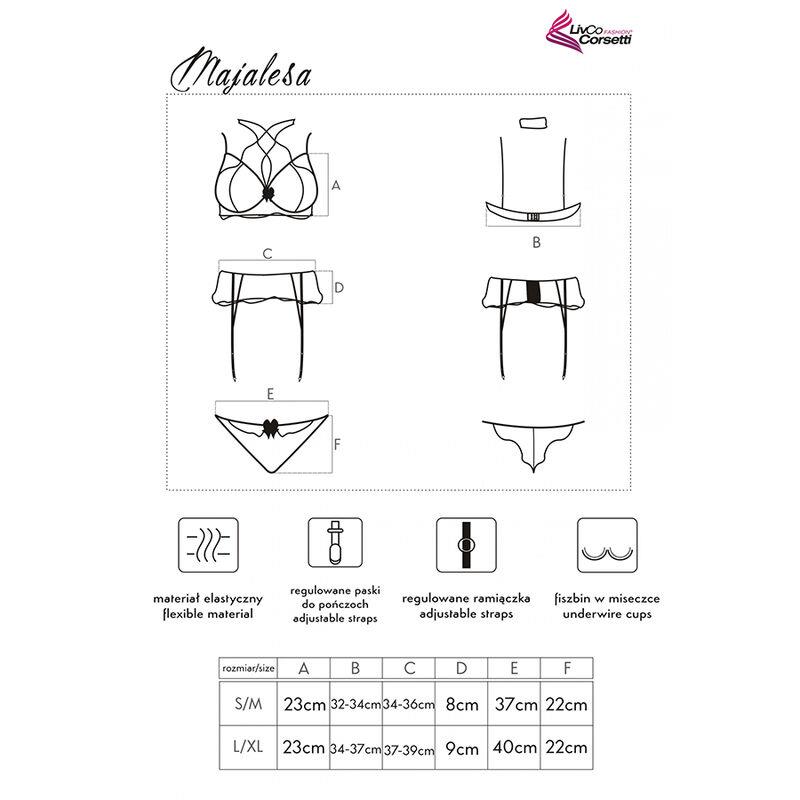 MAJALESA LC 90526 BRA + GARTER BELT + PANTY BLACK