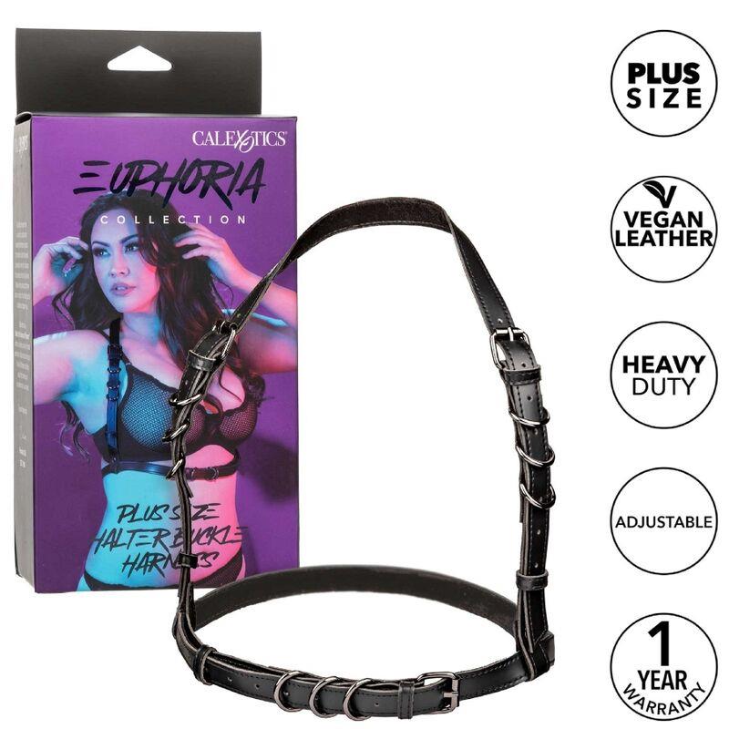 EUPHORIA PLUS SIZE HALTER BUCKLE HARNESS ČRN