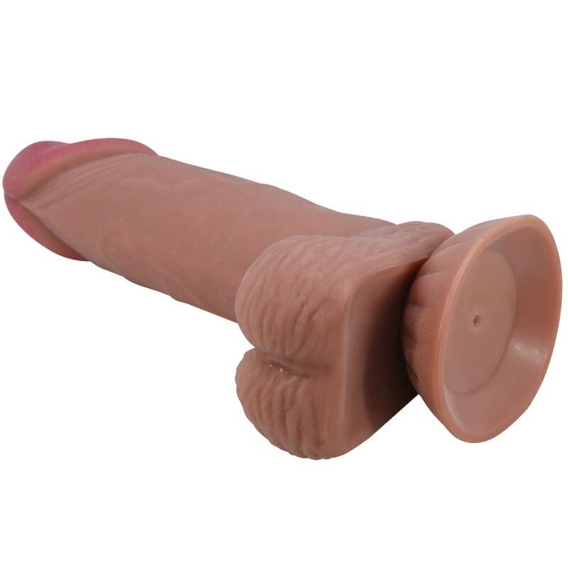 SLIDING SKIN SERIES REALISTIC DILDO WITH SLIDING BROWN SKIN SUCTION CUP 19.4 CM