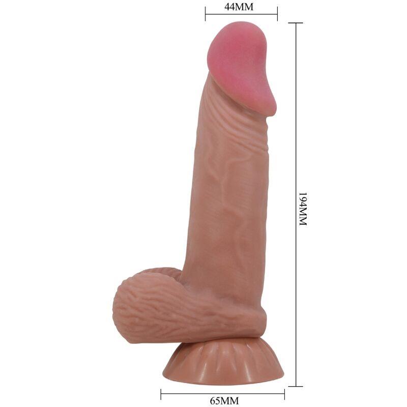 SLIDING SKIN SERIES REALISTIC DILDO WITH SLIDING BROWN SKIN SUCTION CUP 19.4 CM