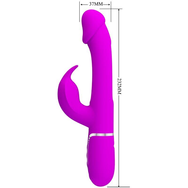 KAMPAS RABBIT 3 IN 1 MULTIFUNCTION VIBRATOR WITH TONGUE FUCHSIA
