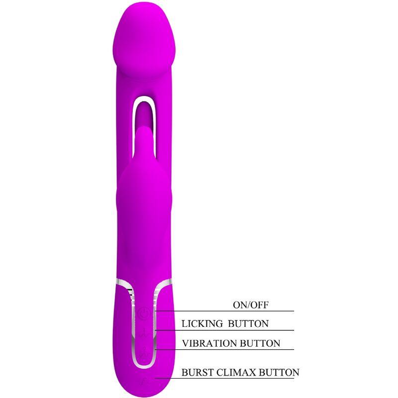 KAMPAS RABBIT 3 IN 1 MULTIFUNCTION VIBRATOR WITH TONGUE FUCHSIA