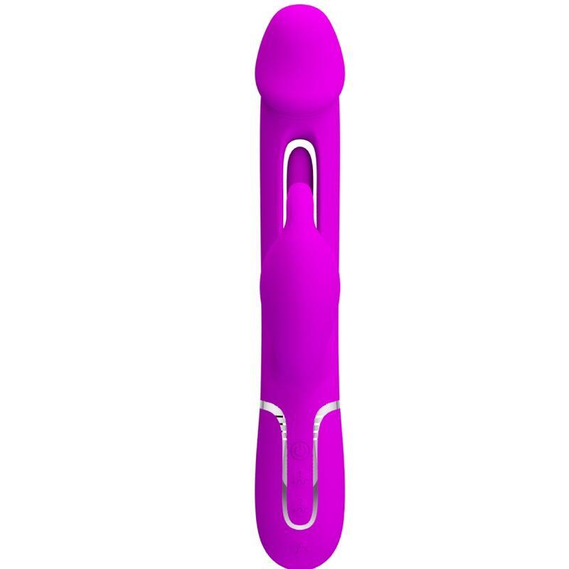 KAMPAS RABBIT 3 IN 1 MULTIFUNCTION VIBRATOR WITH TONGUE FUCHSIA