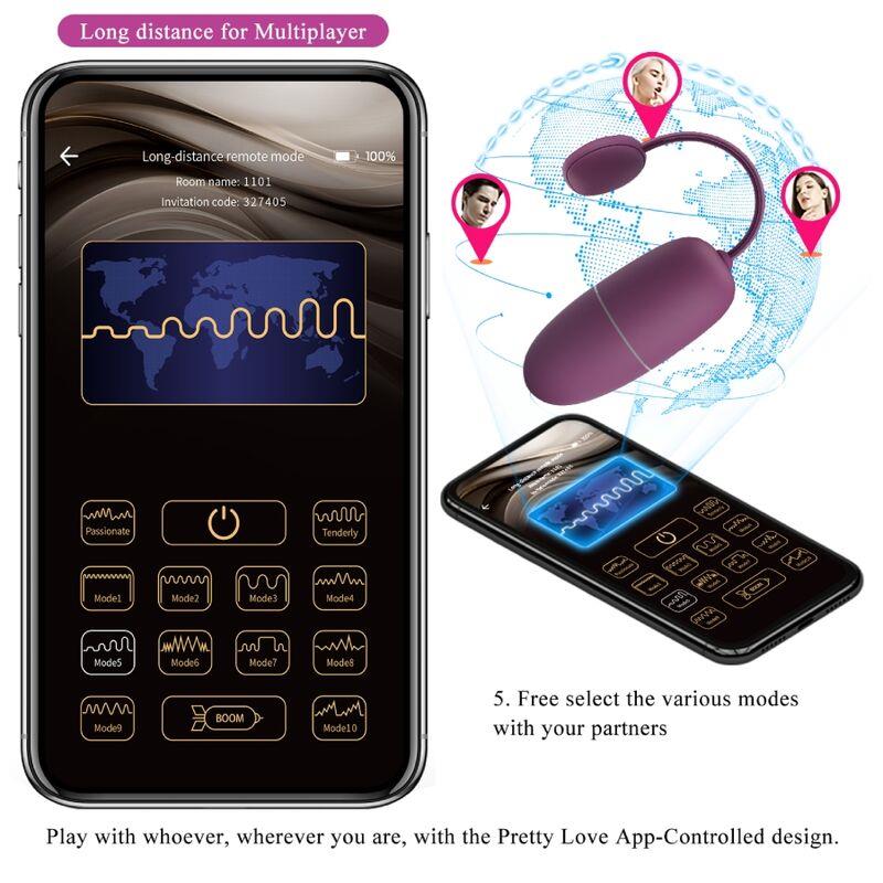 NYMPH VIBRATING EGG APP CONTROLLED LILA