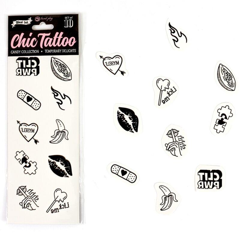 SET OF 10 CANDY COLLECTION TEMPORARY TATTOOS