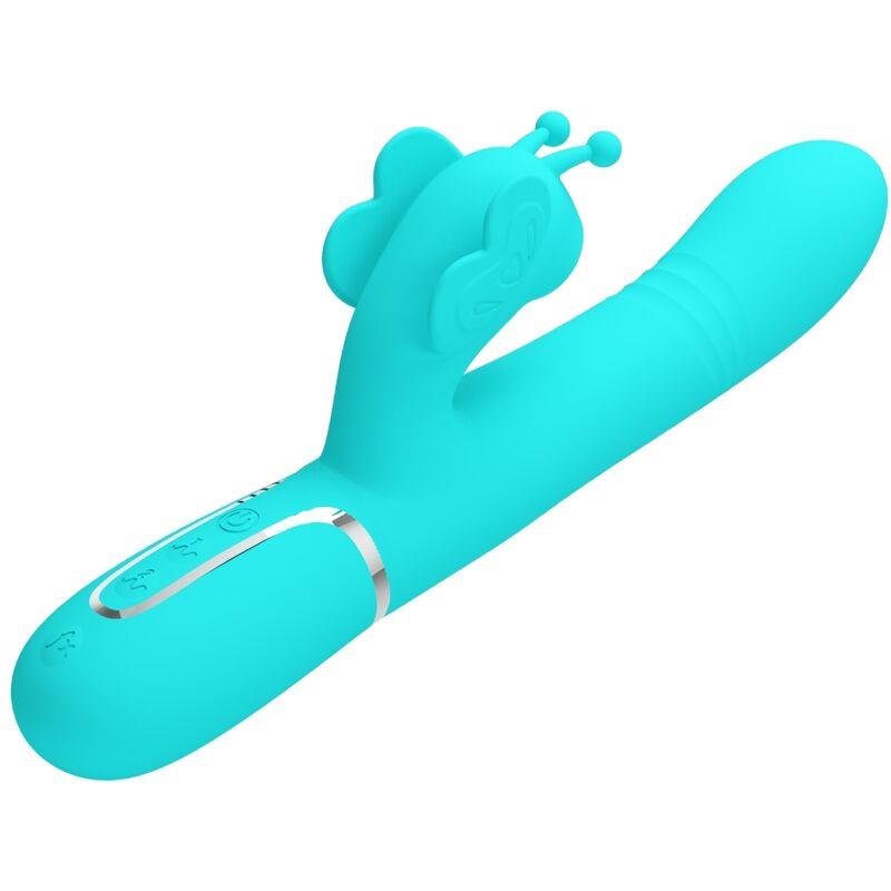 MULTIFUNCTION RABBIT VIBRATOR 4 IN 1 BUTTERFLY AQUA GREEN