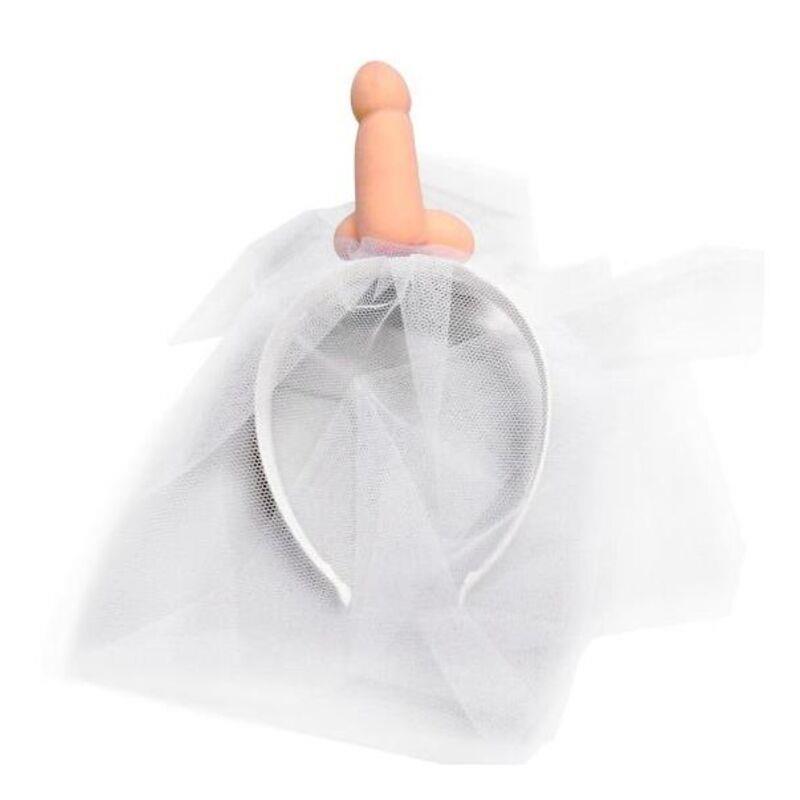 WHITE BRIDAL VEIL WITH PENIS