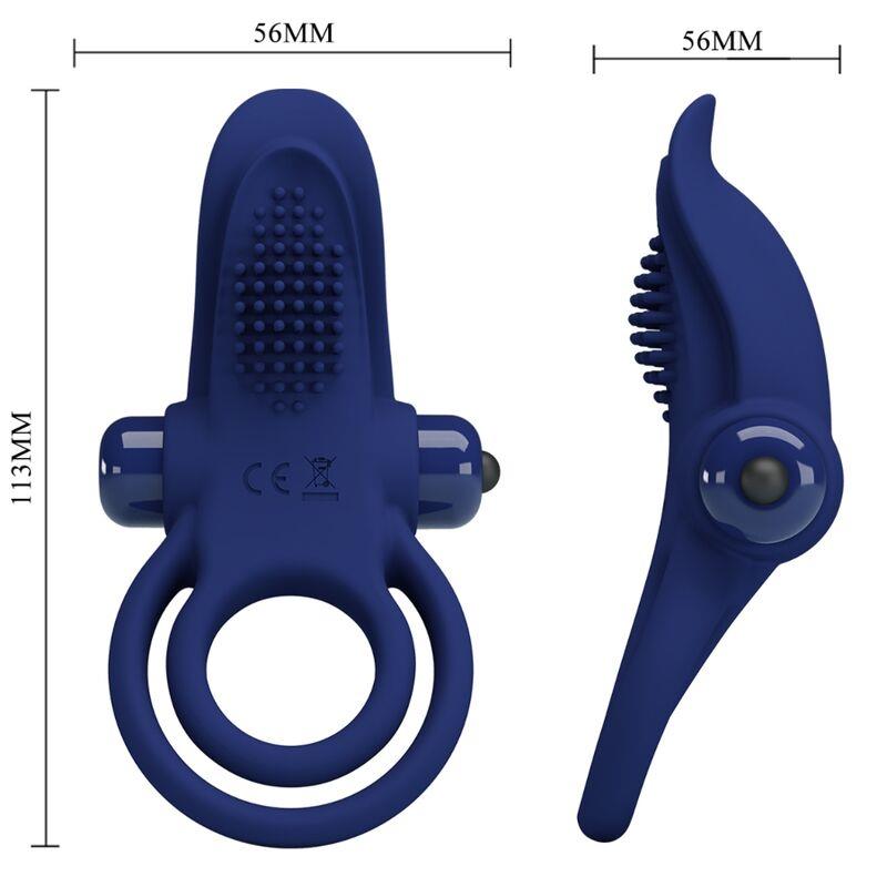 BRONSON DVOJNI OBROČ Z VIBRACIJO MODRA