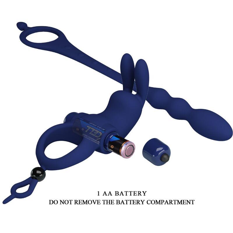 AYAD RABBIT VIBRATOR RING WITH PLUG BLUE
