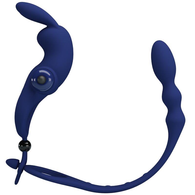 AYAD RABBIT VIBRATOR RING WITH PLUG BLUE