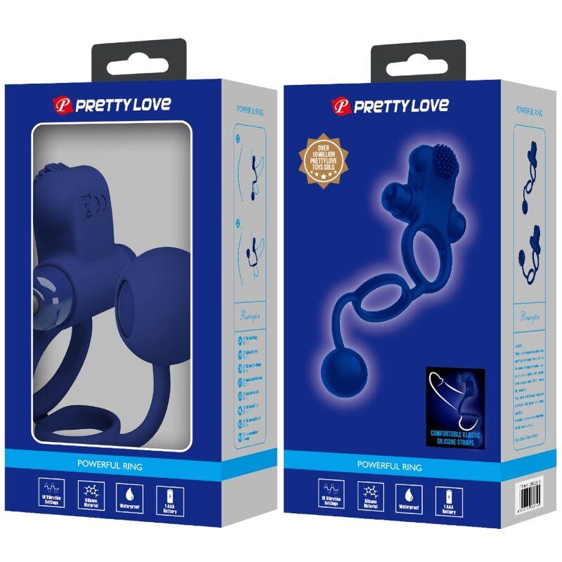 REMINGTON DOUBLE VIBRATING RING WITH PLUG BLUE