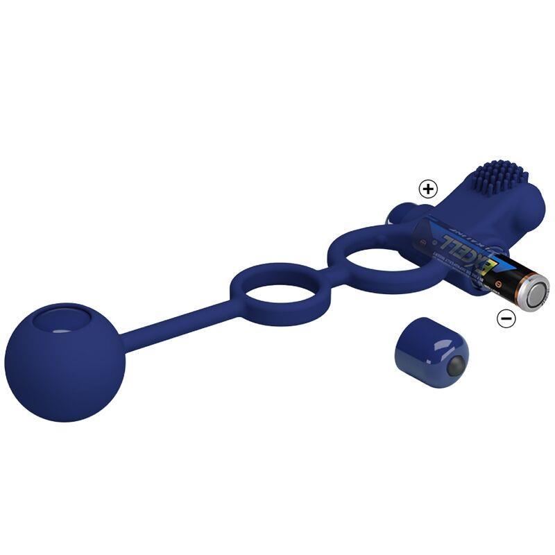 REMINGTON DOUBLE VIBRATING RING WITH PLUG BLUE