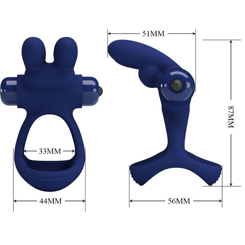FRANCISCO DVOJNI VIBRIRAJOČI OBROČ Z ZAJČKOM MODRA