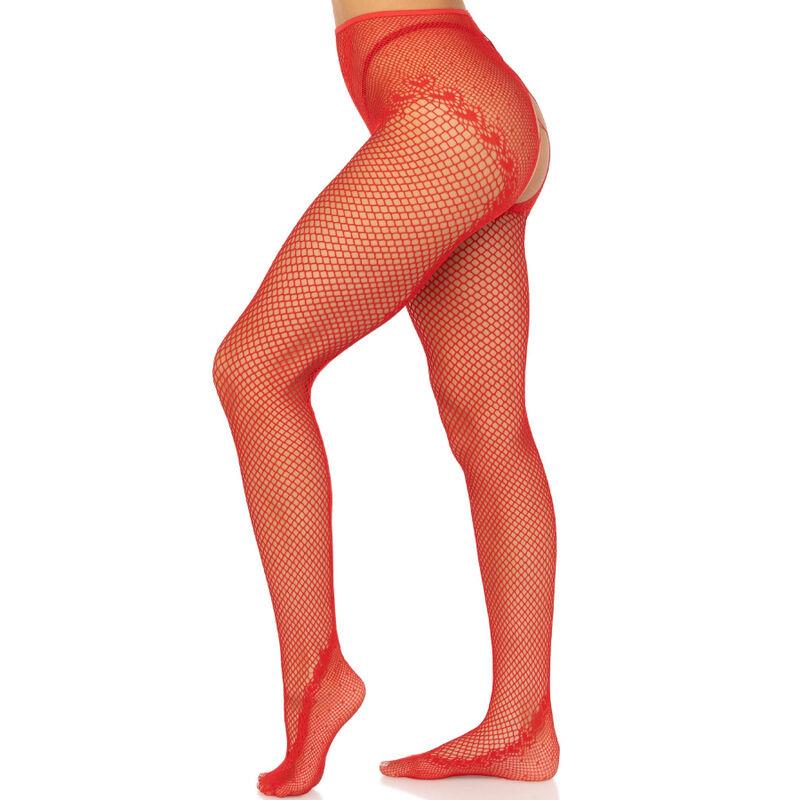CROTCHLESS FISHNET STOCKINGS BLACK