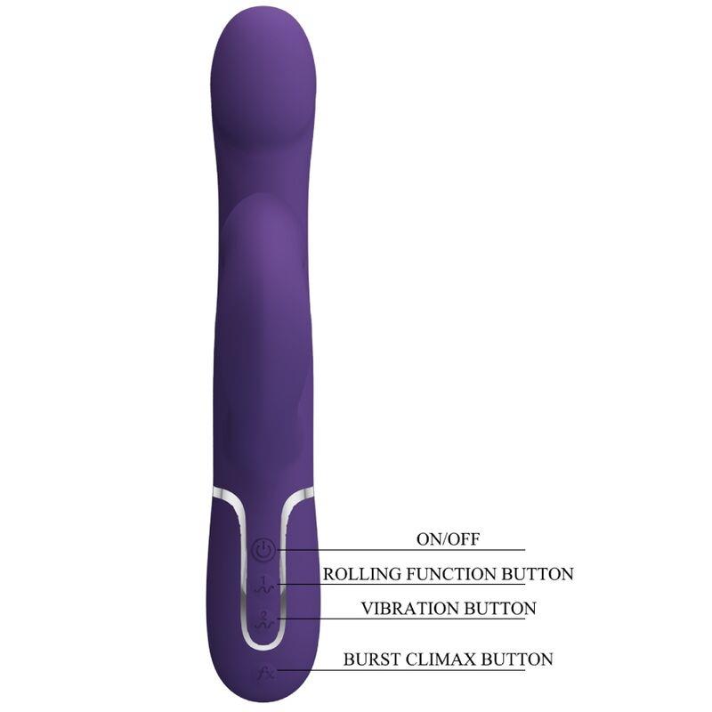 ZALIN RABBIT VIBRATOR PEARLS 4 IN 1 PURPLE