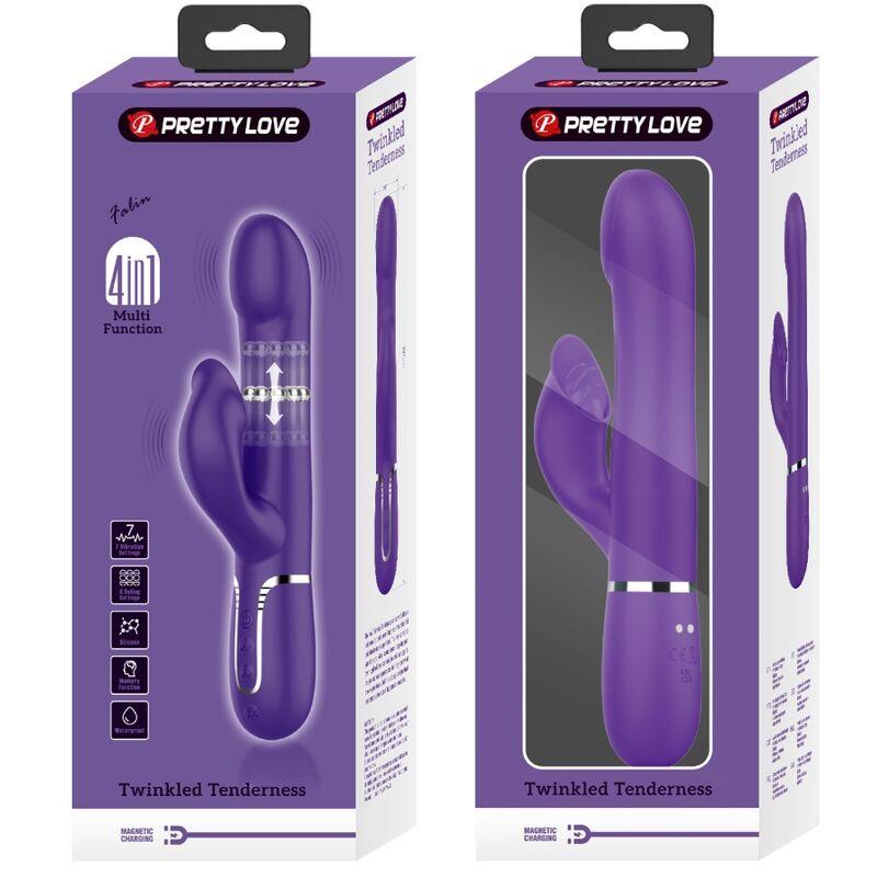 ZALIN RABBIT VIBRATOR PEARLS 4 IN 1 PURPLE