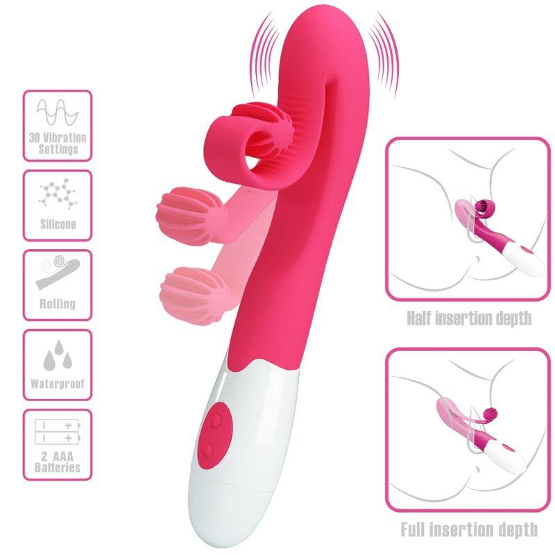 PINK VIBRATOR AND STIMULATOR 30 SPEEDS