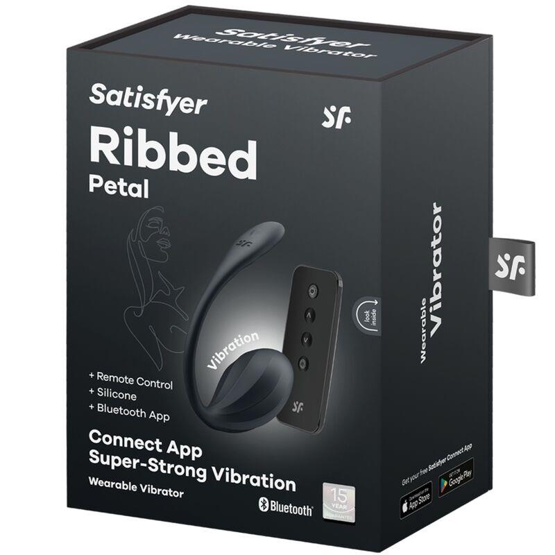RIBBED PETAL G POINT STIMULATOR REMOTE CONTROL BLACK FREE APP