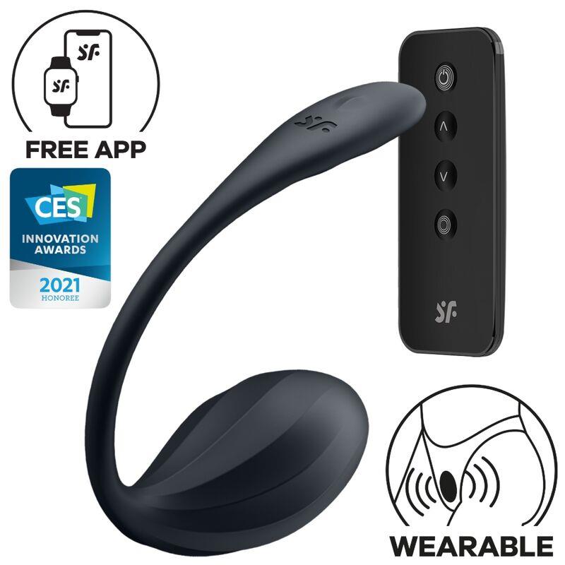 RIBBED PETAL G POINT STIMULATOR REMOTE CONTROL BLACK FREE APP