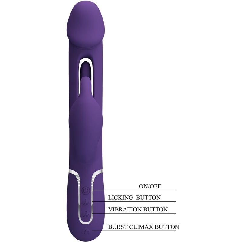 KAMPAS RABBIT 3 IN 1 MULTIFUNCTION VIBRATOR WITH TONGUE VIOLET