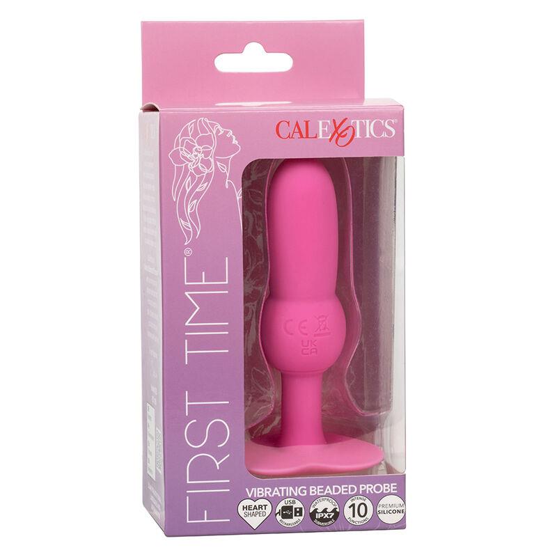 FIRST TIME ANAL PLUG BEADED PROBE 10 VIBRATIONS PINK