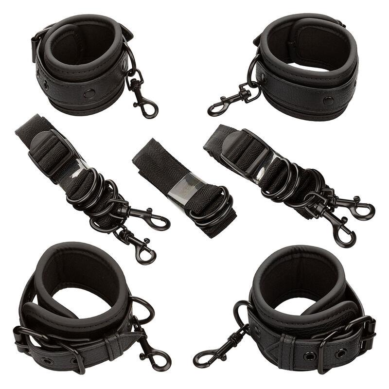 NOCTURNAL BED RESTRAINTS LEATHER ADJUSTABLE BLACK