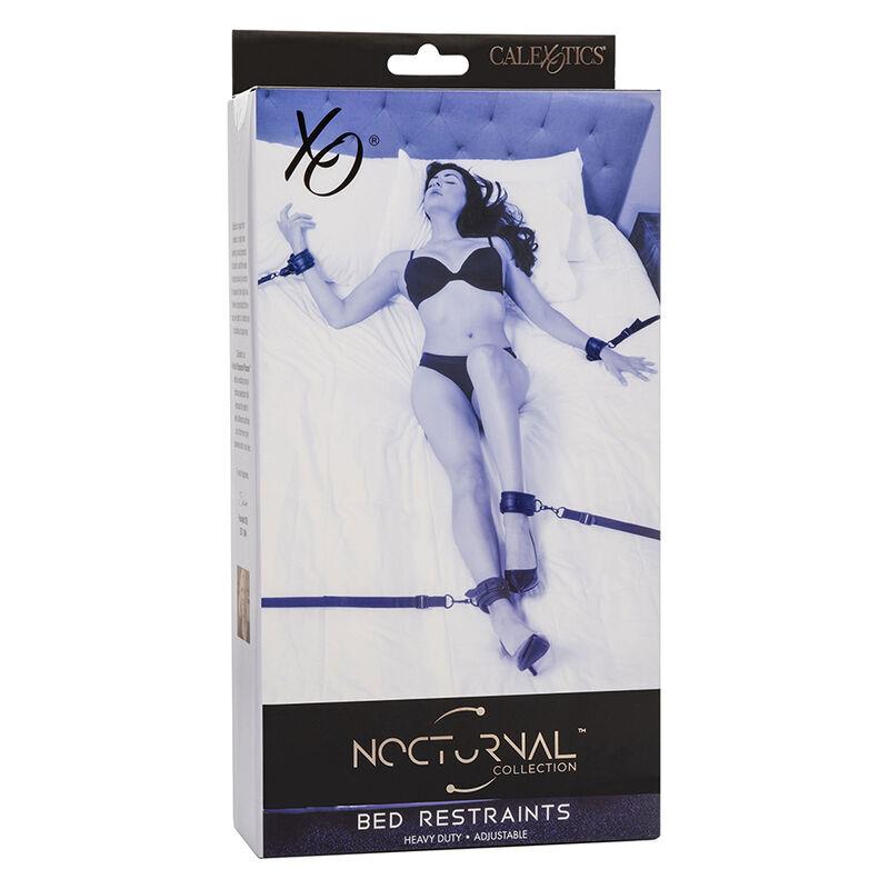 NOCTURNAL BED RESTRAINTS LEATHER ADJUSTABLE BLACK