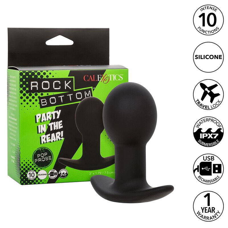 ROCK BOTTOM ANAL PLUG 10 VIBRACIJ SILIKON ČRN