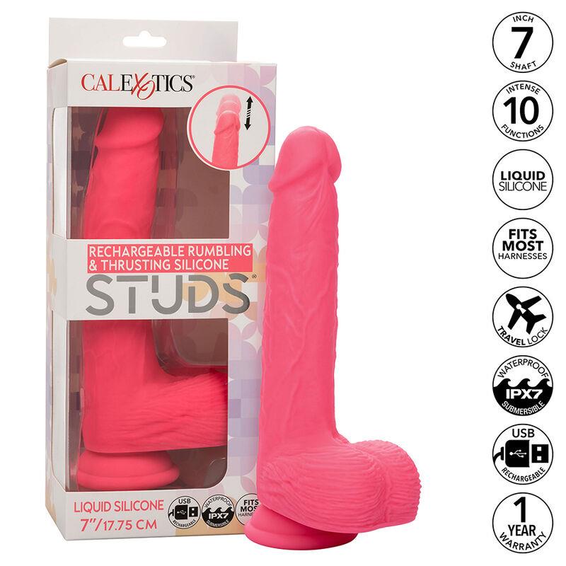 STUDS REALISTIC VIBRATOR 10 VIBRATIONS PINK