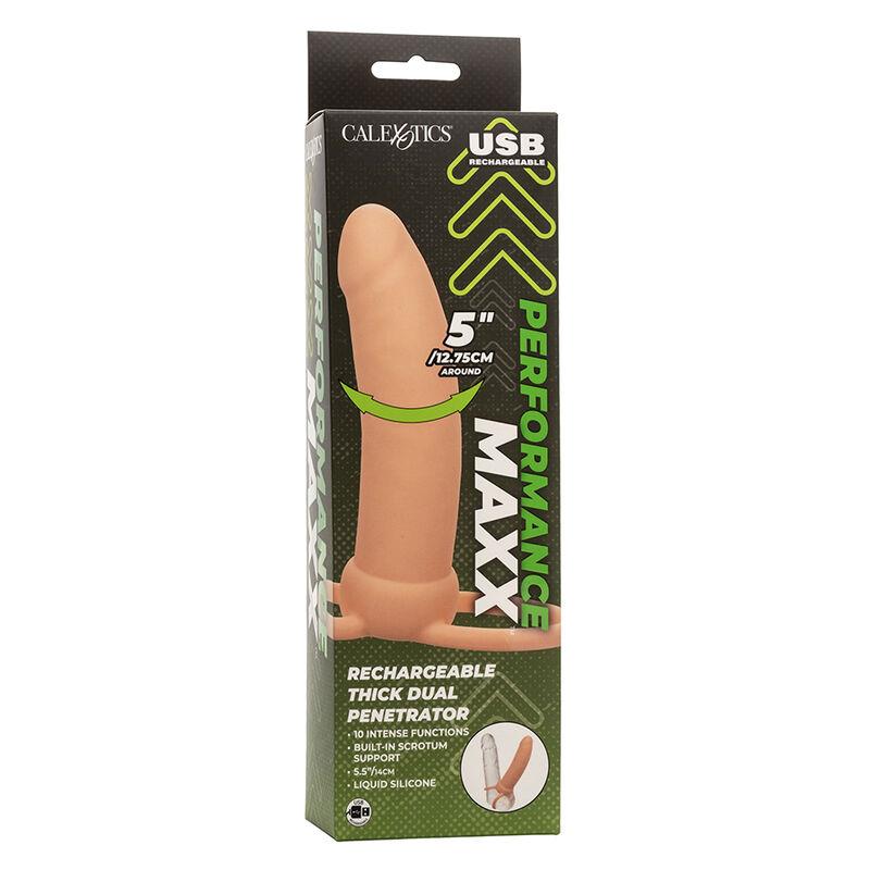 MAXX THICK DUAL PENETRATOR 10 VIBRATIONS FLESH