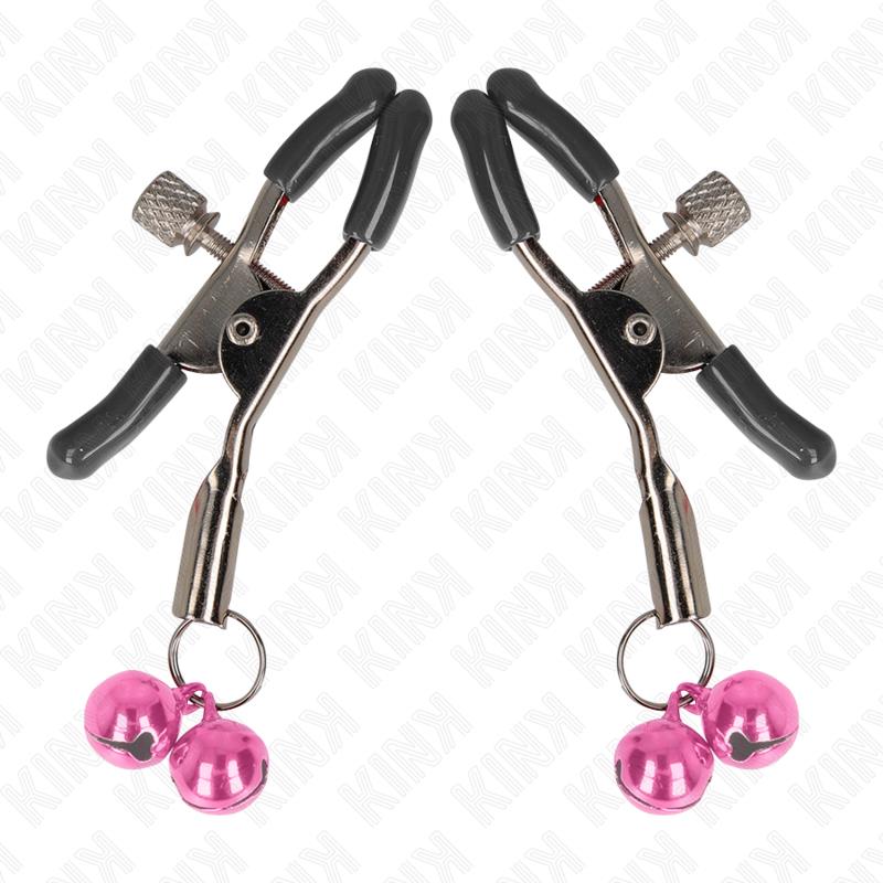 DOUBLE BELL NIPPLE CLAMP PINK 6 CM