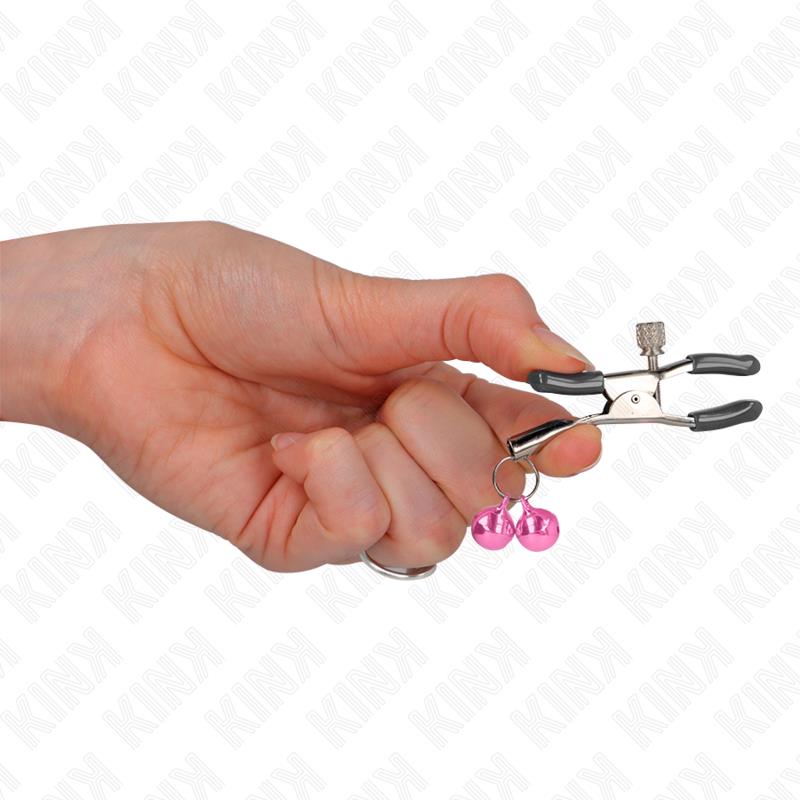 DOUBLE BELL NIPPLE CLAMP PINK 6 CM