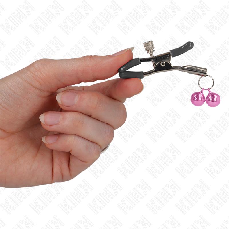 DOUBLE BELL NIPPLE CLAMP PINK 6 CM