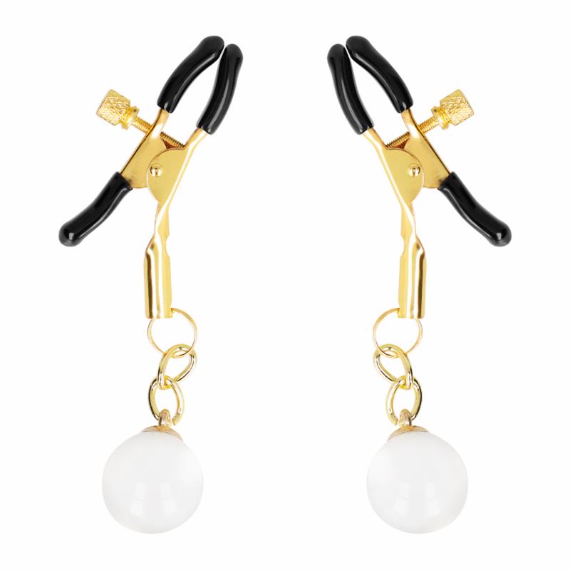 STEKLENE KROGLE NIPPLE CLAMPS ZLATE 6 CM