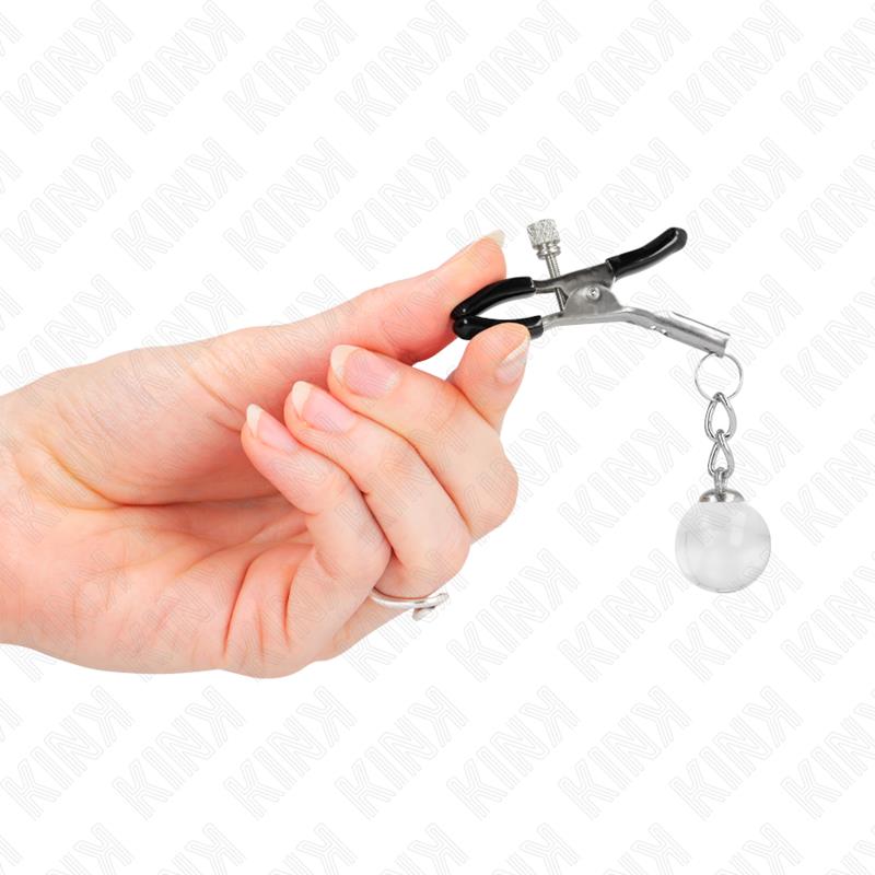 GLASS BEAD NIPPLE CLAMPS SILVER 6 CM