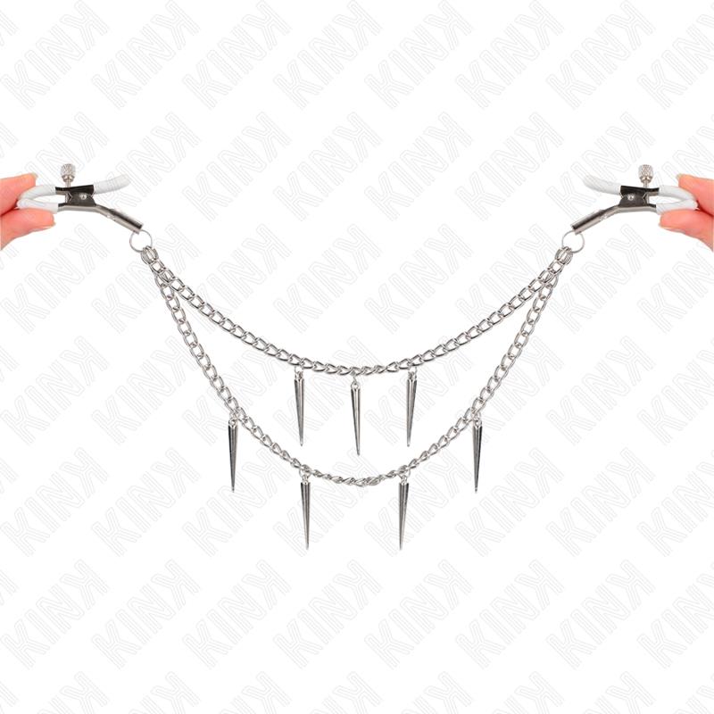 NIPPLE CLAMPS WITH SPIKES CHAINS 30 CM
