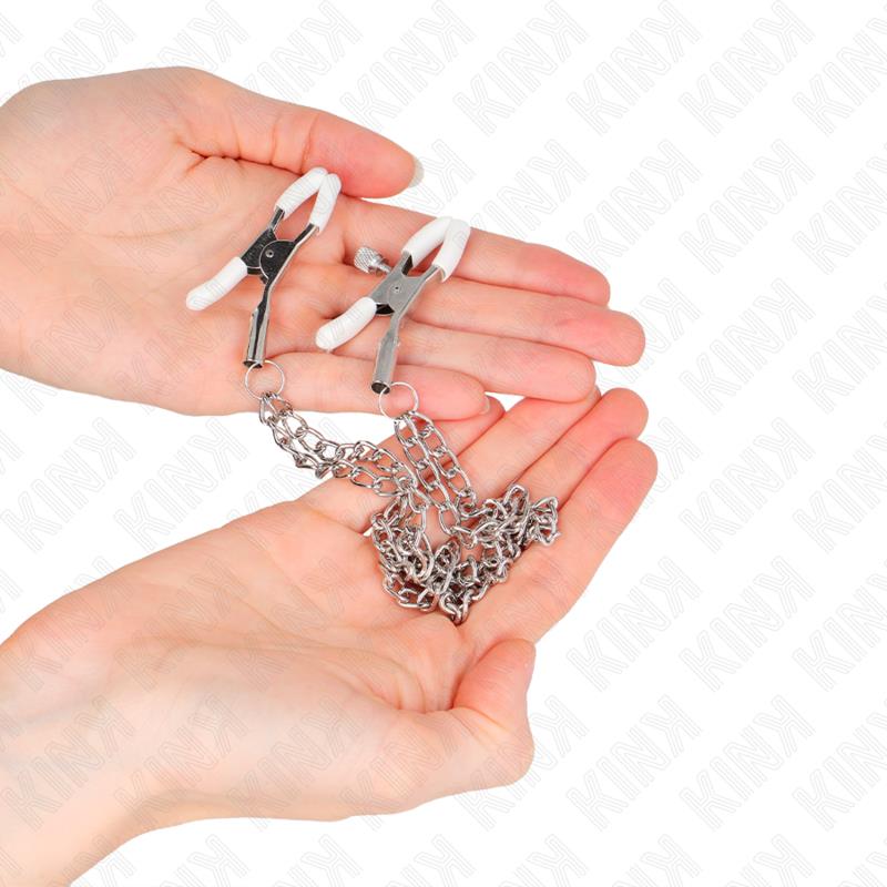 STEZNE KLIJEŠTE ZA BRADAVICE S 2 TANJIM LANACIMA SREBRNA 20/23 CM