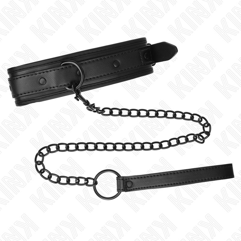 NEOPRENE BONDAGE COLLAR MODEL 2 WITH BELT 78 CM ADJUSTABLE 37.5 X 49.5 CM